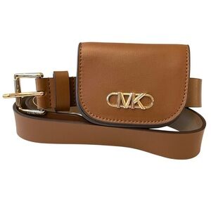 Michael Kors Sz Medium Brown Leather Belt Pouch Fanny Pack Bag AUTHENTIC NWT